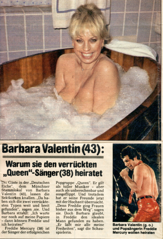 Zeitungsausschnitt Barbara Valentin