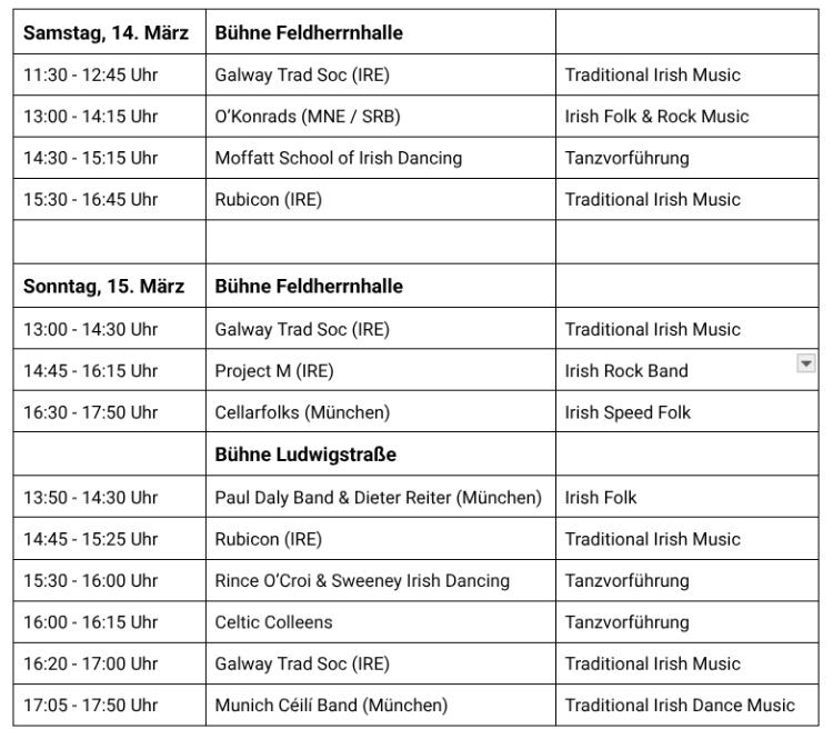 Musikprogramm St. Patrick